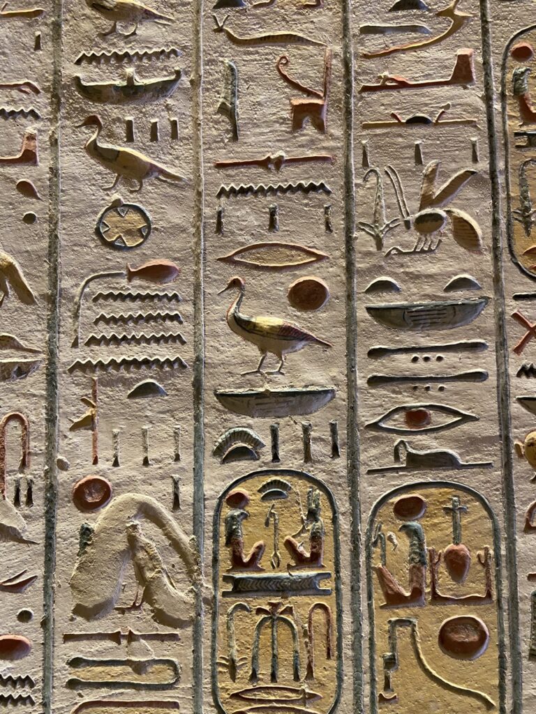 Hieroglyphics adorn the walls of Ramsses IX tomb